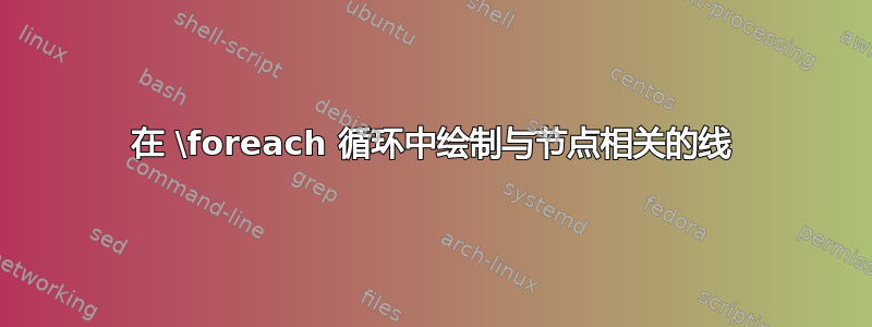 在 \foreach 循环中绘制与节点相关的线