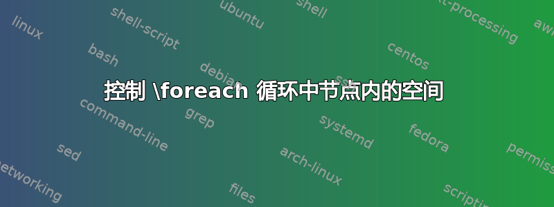 控制 \foreach 循环中节点内的空间