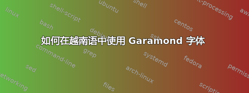 如何在越南语中使用 Garamond 字体