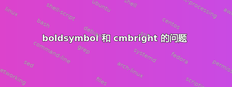 boldsymbol 和 cmbright 的问题