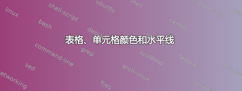 表格、单元格颜色和水平线