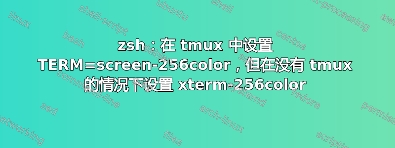 zsh：在 tmux 中设置 TERM=screen-256color，但在没有 tmux 的情况下设置 xterm-256color