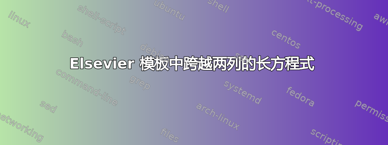 Elsevier 模板中跨越两列的长方程式