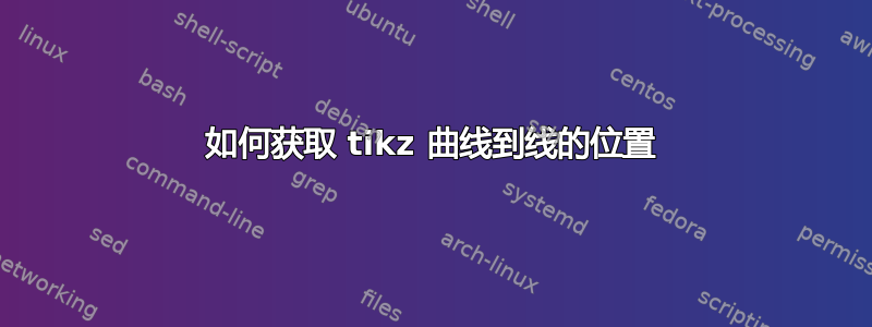 如何获取 tikz 曲线到线的位置