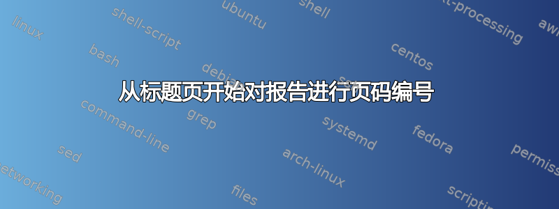 从标题页开始对报告进行页码编号