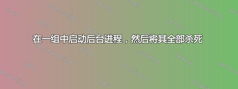 在一组中启动后台进程，然后将其全部杀死