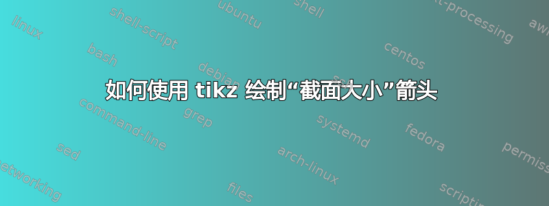 如何使用 tikz 绘制“截面大小”箭头