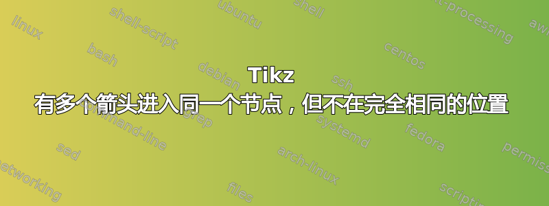 Tikz 有多个箭头进入同一个节点，但不在完全相同的位置