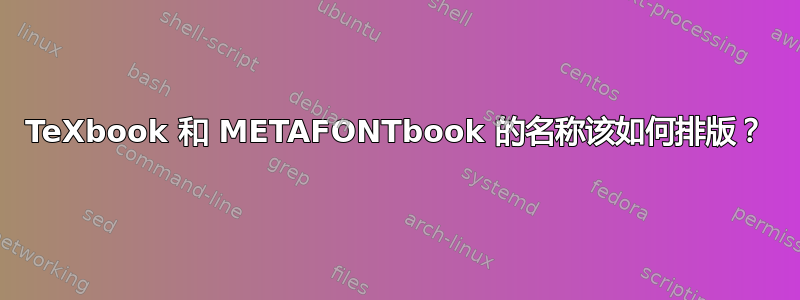 TeXbook 和 METAFONTbook 的名称该如何排版？