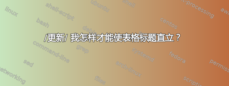 /更新/ 我怎样才能使表格标题直立？