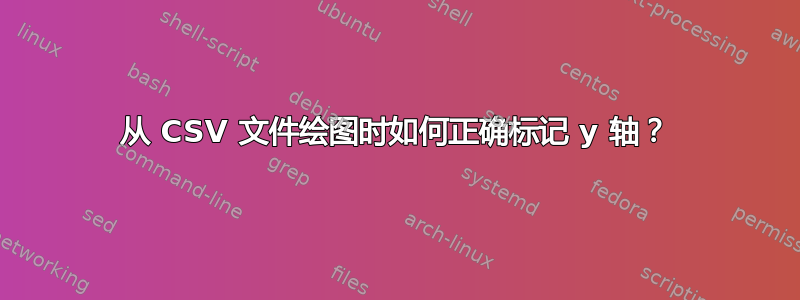 从 CSV 文件绘图时如何正确标记 y 轴？