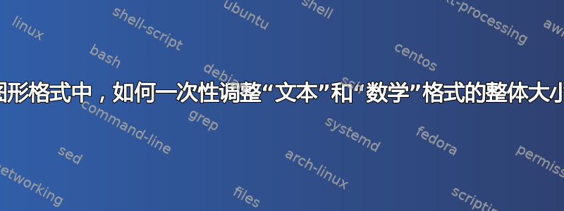 在图形格式中，如何一次性调整“文本”和“数学”格式的整体大小？