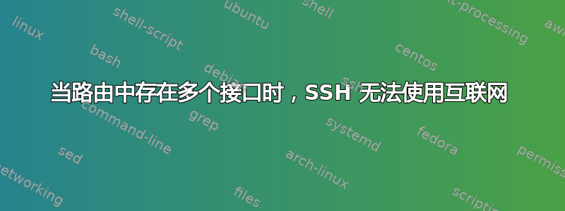 当路由中存在多个接口时，SSH 无法使用互联网