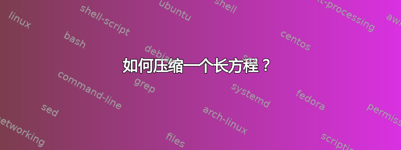 如何压缩一个长方程？