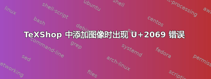 TeXShop 中添加图像时出现 U+2069 错误