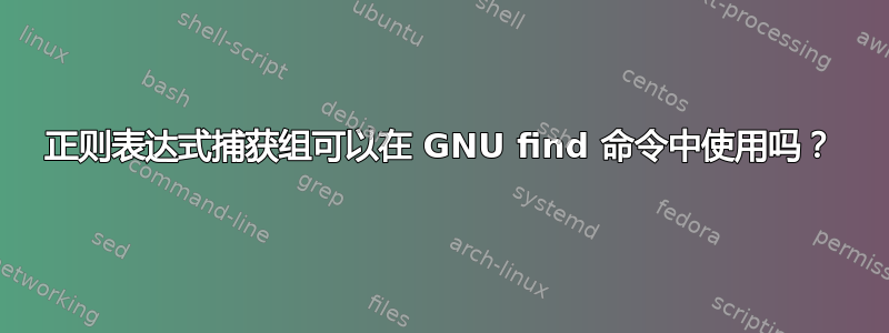 正则表达式捕获组可以在 GNU find 命令中使用吗？