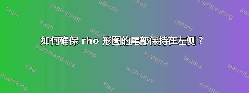 如何确保 rho 形图的尾部保持在左侧？