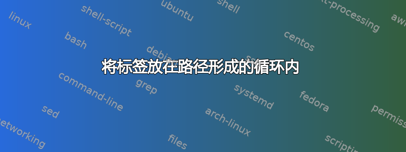 将标签放在路径形成的循环内