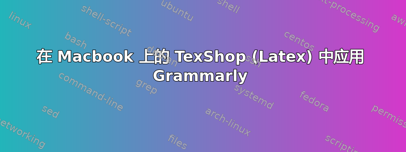 在 Macbook 上的 TexShop (Latex) 中应用 Grammarly
