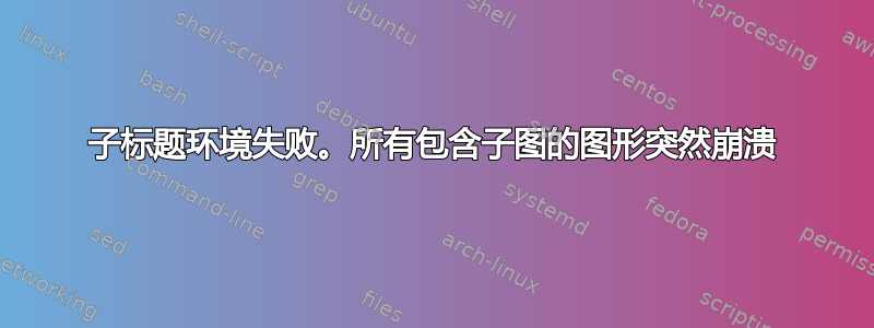 子标题环境失败。所有包含子图的图形突然崩溃