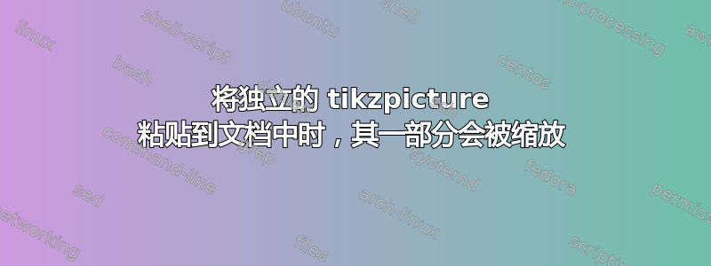 将独立的 tikzpicture 粘贴到文档中时，其一部分会被缩放