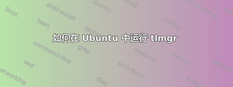 如何在 Ubuntu 中运行 tlmgr