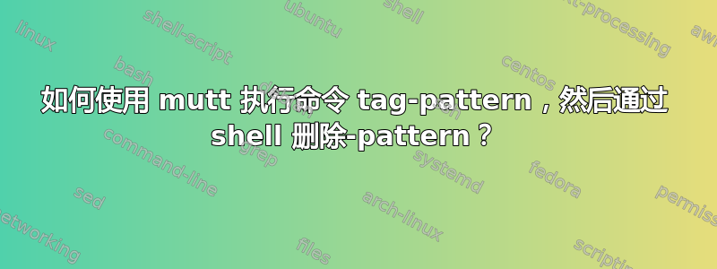 如何使用 mutt 执行命令 tag-pattern，然后通过 shell 删除-pattern？