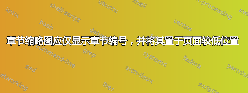 章节缩略图应仅显示章节编号，并将其置于页面较低位置