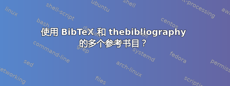 使用 BibTeX 和 thebibliography 的多个参考书目？