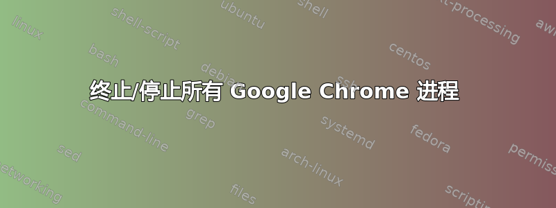 终止/停止所有 Google Chrome 进程