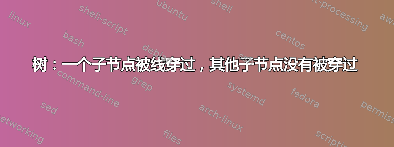 树：一个子节点被线穿过，其他子节点没有被穿过