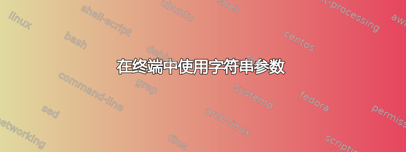 在终端中使用字符串参数