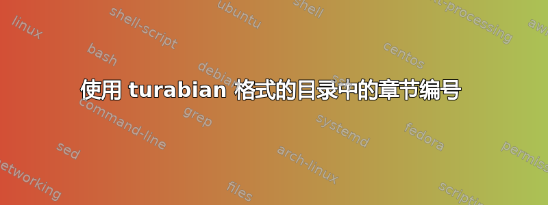 使用 turabian 格式的目录中的章节编号