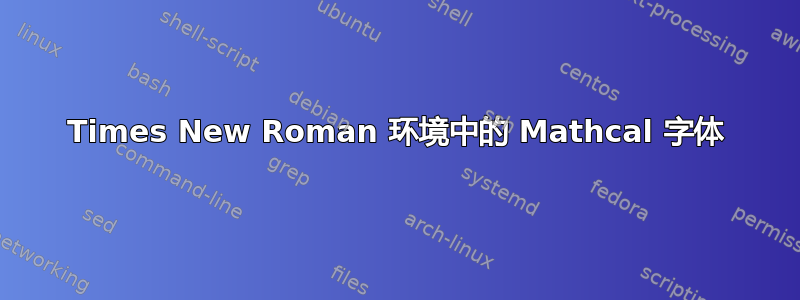 Times New Roman 环境中的 Mathcal 字体