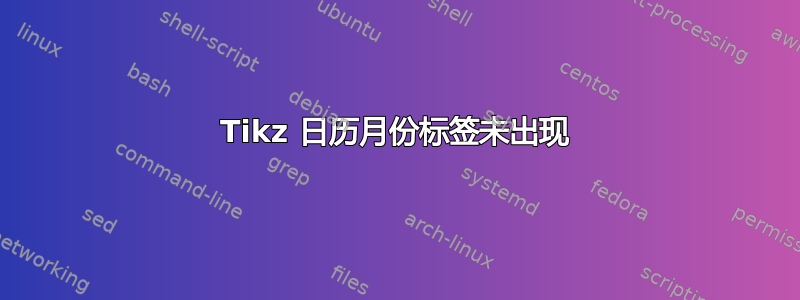 Tikz 日历月份标签未出现