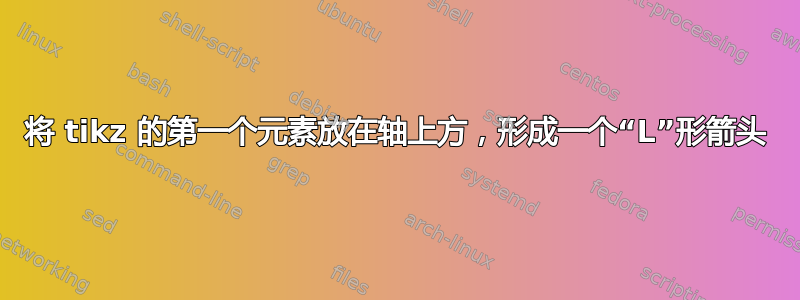 将 tikz 的第一个元素放在轴上方，形成一个“L”形箭头