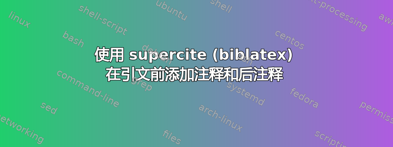 使用 supercite (biblatex) 在引文前添加注释和后注释