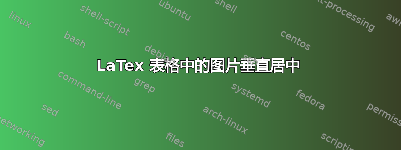 LaTex 表格中的图片垂直居中