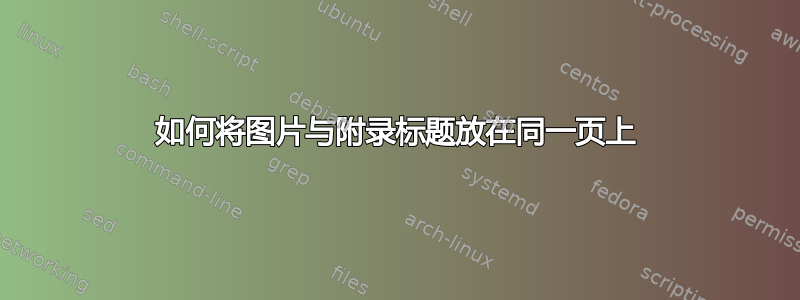 如何将图片与附录标题放在同一页上