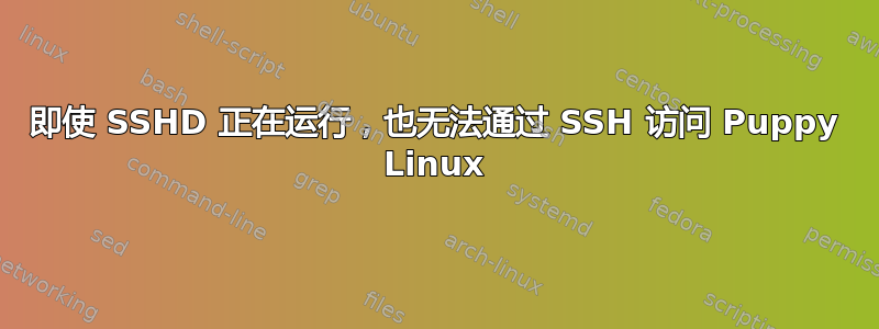 即使 SSHD 正在运行，也无法通过 SSH 访问 Puppy Linux