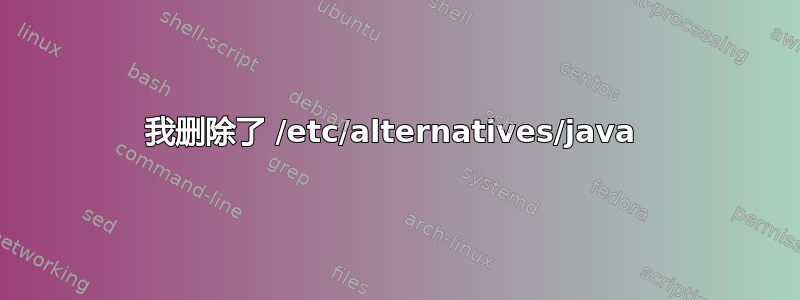 我删除了 /etc/alternatives/java 