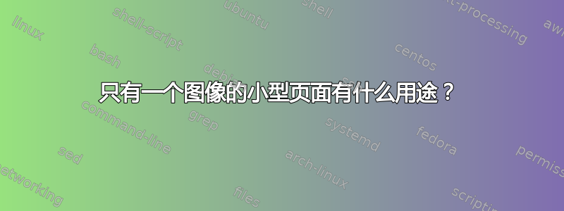 只有一个图像的小型页面有什么用途？