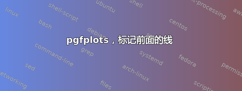 pgfplots，标记前面的线