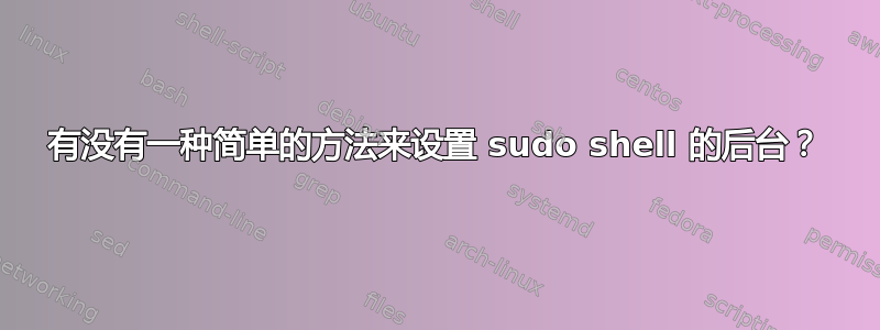 有没有一种简单的方法来设置 sudo shell 的后台？