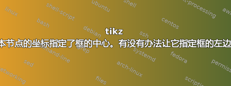 tikz 中文本节点的坐标指定了框的中心。有没有办法让它指定框的左边缘？