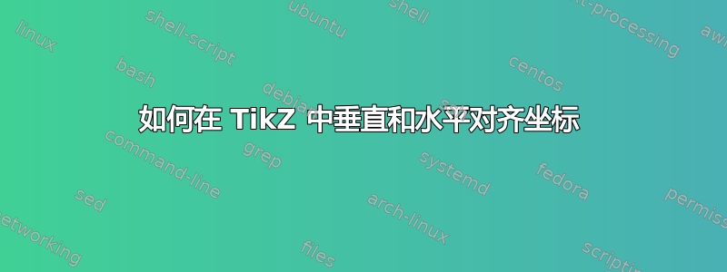 如何在 TikZ 中垂直和水平对齐坐标