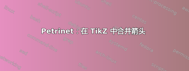 Petrinet：在 TikZ 中合并箭头