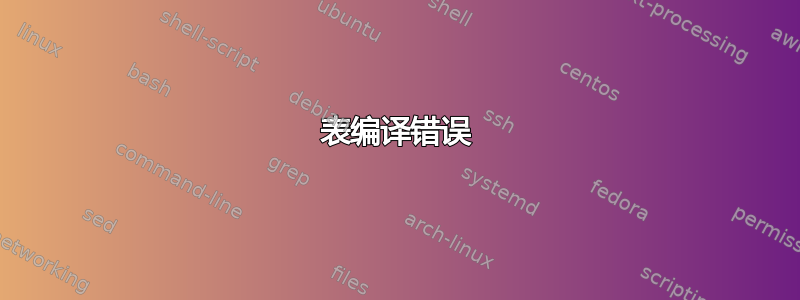 表编译错误