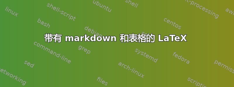 带有 markdown 和表格的 LaTeX