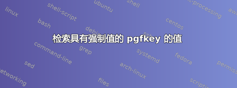 检索具有强制值的 pgfkey 的值